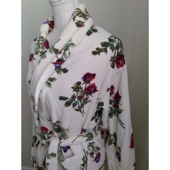 Vtg Turkish Bathrobe 90s Roses Shabby - Picture 4 of 9